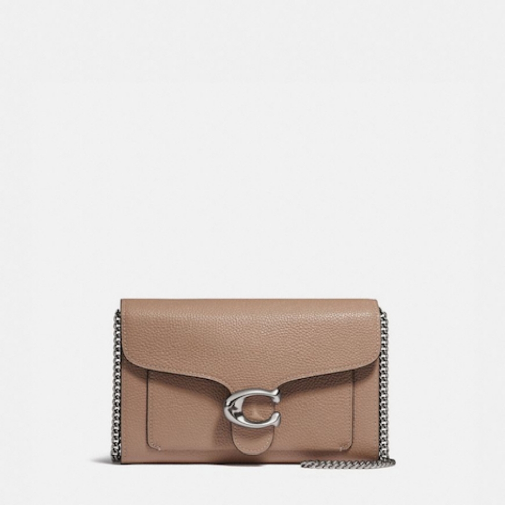 Coach Tabby Chain Clutch, Taupe, Light Antique Nickel Hardware